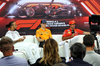 GP ABU DHABI, (L to R): Lewis Hamilton (GBR) Mercedes AMG F1; Oscar Piastri (AUS) McLaren; e Carlos Sainz Jr (ESP) Ferrari, in the FIA Press Conference.

05.12.2024. Formula 1 World Championship, Rd 24, Abu Dhabi Grand Prix, Yas Marina Circuit, Abu Dhabi, Preparation Day.

- www.xpbimages.com, EMail: requests@xpbimages.com © Copyright: Bearne / XPB Images