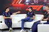 GP ABU DHABI, (L to R): Franco Colapinto (ARG) Williams Racing; Max Verstappen (NLD) Red Bull Racing; e Nico Hulkenberg (GER) Haas F1 Team in the FIA Press Conference.

05.12.2024. Formula 1 World Championship, Rd 24, Abu Dhabi Grand Prix, Yas Marina Circuit, Abu Dhabi, Preparation Day.

- www.xpbimages.com, EMail: requests@xpbimages.com © Copyright: Bearne / XPB Images