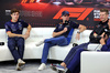 GP ABU DHABI, (L to R): Franco Colapinto (ARG) Williams Racing; Max Verstappen (NLD) Red Bull Racing; e Nico Hulkenberg (GER) Haas F1 Team in the FIA Press Conference.

05.12.2024. Formula 1 World Championship, Rd 24, Abu Dhabi Grand Prix, Yas Marina Circuit, Abu Dhabi, Preparation Day.

- www.xpbimages.com, EMail: requests@xpbimages.com © Copyright: Bearne / XPB Images