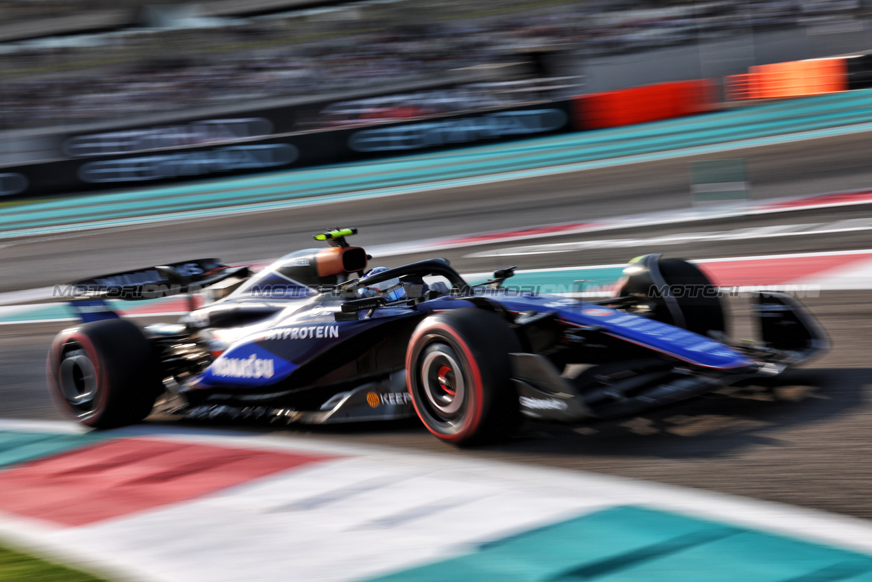 GP ABU DHABI, Franco Colapinto (ARG) Williams Racing FW46.

07.12.2024. Formula 1 World Championship, Rd 24, Abu Dhabi Grand Prix, Yas Marina Circuit, Abu Dhabi, Qualifiche Day.

- www.xpbimages.com, EMail: requests@xpbimages.com © Copyright: Batchelor / XPB Images