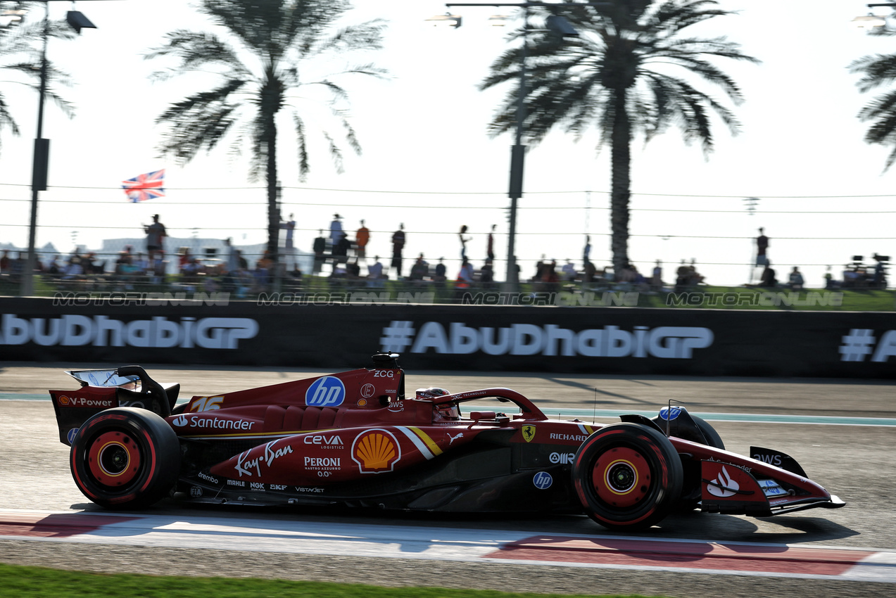 GP ABU DHABI, Charles Leclerc (MON) Ferrari SF-24.

07.12.2024. Formula 1 World Championship, Rd 24, Abu Dhabi Grand Prix, Yas Marina Circuit, Abu Dhabi, Qualifiche Day.

 - www.xpbimages.com, EMail: requests@xpbimages.com © Copyright: Coates / XPB Images
