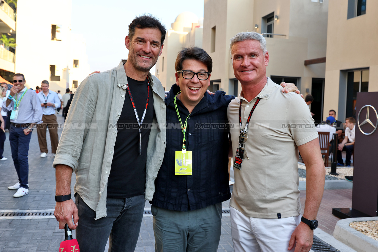 GP ABU DHABI, (L to R): Mark Webber (AUS) Channel 4 Presenter / Driver Manager with Michael McIntyre (GBR) Comedian e David Coulthard (GBR) Channel 4 F1 Commentator.

07.12.2024. Formula 1 World Championship, Rd 24, Abu Dhabi Grand Prix, Yas Marina Circuit, Abu Dhabi, Qualifiche Day.

- www.xpbimages.com, EMail: requests@xpbimages.com © Copyright: Moy / XPB Images