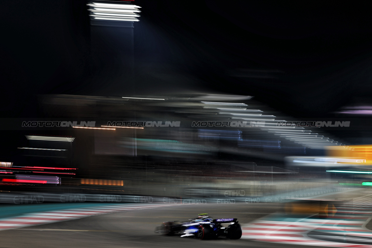 GP ABU DHABI, Franco Colapinto (ARG) Williams Racing FW46.

07.12.2024. Formula 1 World Championship, Rd 24, Abu Dhabi Grand Prix, Yas Marina Circuit, Abu Dhabi, Qualifiche Day.

- www.xpbimages.com, EMail: requests@xpbimages.com © Copyright: Charniaux / XPB Images
