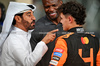 GP ABU DHABI, (L to R): Mohammed Bin Sulayem (UAE) FIA President in qualifying parc ferme with Terry Crews (USA) Actor e pole sitter Lando Norris (GBR) McLaren.

07.12.2024. Formula 1 World Championship, Rd 24, Abu Dhabi Grand Prix, Yas Marina Circuit, Abu Dhabi, Qualifiche Day.

- www.xpbimages.com, EMail: requests@xpbimages.com © Copyright: Price / XPB Images