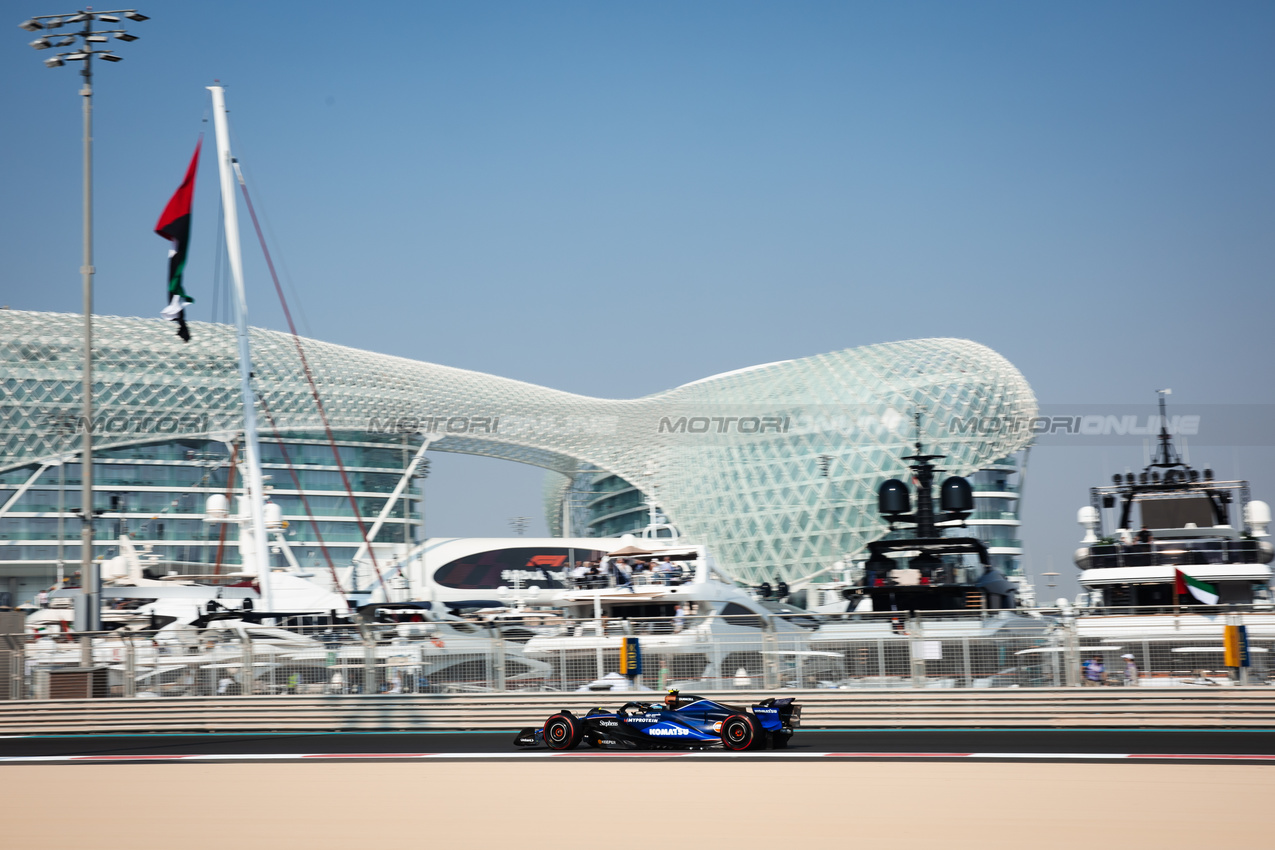 GP ABU DHABI, Franco Colapinto (ARG) Williams Racing FW46.

06.12.2024. Formula 1 World Championship, Rd 24, Abu Dhabi Grand Prix, Yas Marina Circuit, Abu Dhabi, Practice Day.

- www.xpbimages.com, EMail: requests@xpbimages.com © Copyright: Bearne / XPB Images
