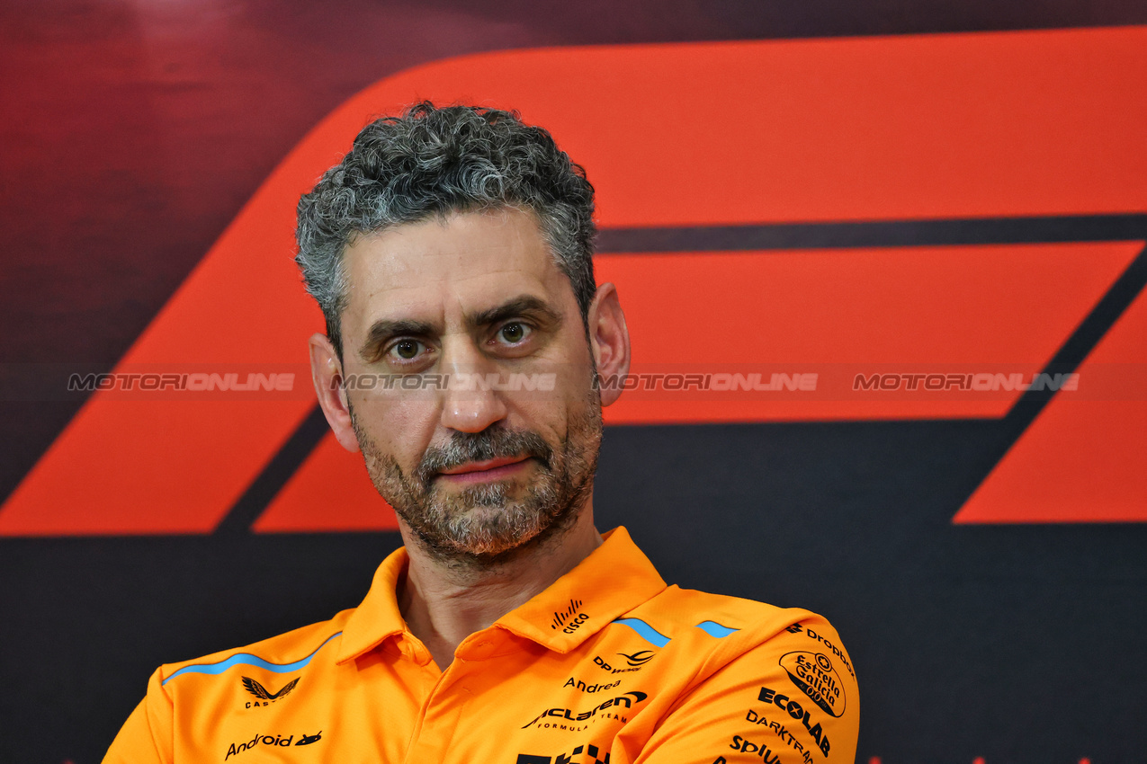 GP ABU DHABI, Andrea Stella (ITA) McLaren Team Principal in the FIA Press Conference.

06.12.2024. Formula 1 World Championship, Rd 24, Abu Dhabi Grand Prix, Yas Marina Circuit, Abu Dhabi, Practice Day.

- www.xpbimages.com, EMail: requests@xpbimages.com © Copyright: Charniaux / XPB Images
