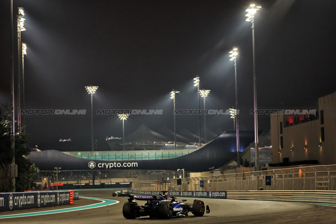 GP ABU DHABI, Alexander Albon (THA) Williams Racing FW46.

06.12.2024. Formula 1 World Championship, Rd 24, Abu Dhabi Grand Prix, Yas Marina Circuit, Abu Dhabi, Practice Day.

- www.xpbimages.com, EMail: requests@xpbimages.com © Copyright: Bearne / XPB Images