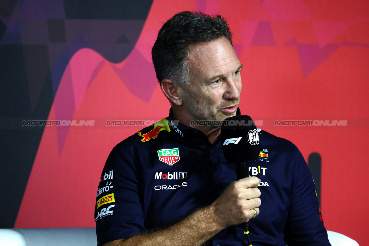 GP ARABIA SAUDITA, Christian Horner (GBR) Red Bull Racing Team Principal in the FIA Press Conference.

07.03.2024. Formula 1 World Championship, Rd 2, Saudi Arabian Grand Prix, Jeddah, Saudi Arabia, Practice Day.

- www.xpbimages.com, EMail: requests@xpbimages.com © Copyright: Batchelor / XPB Images