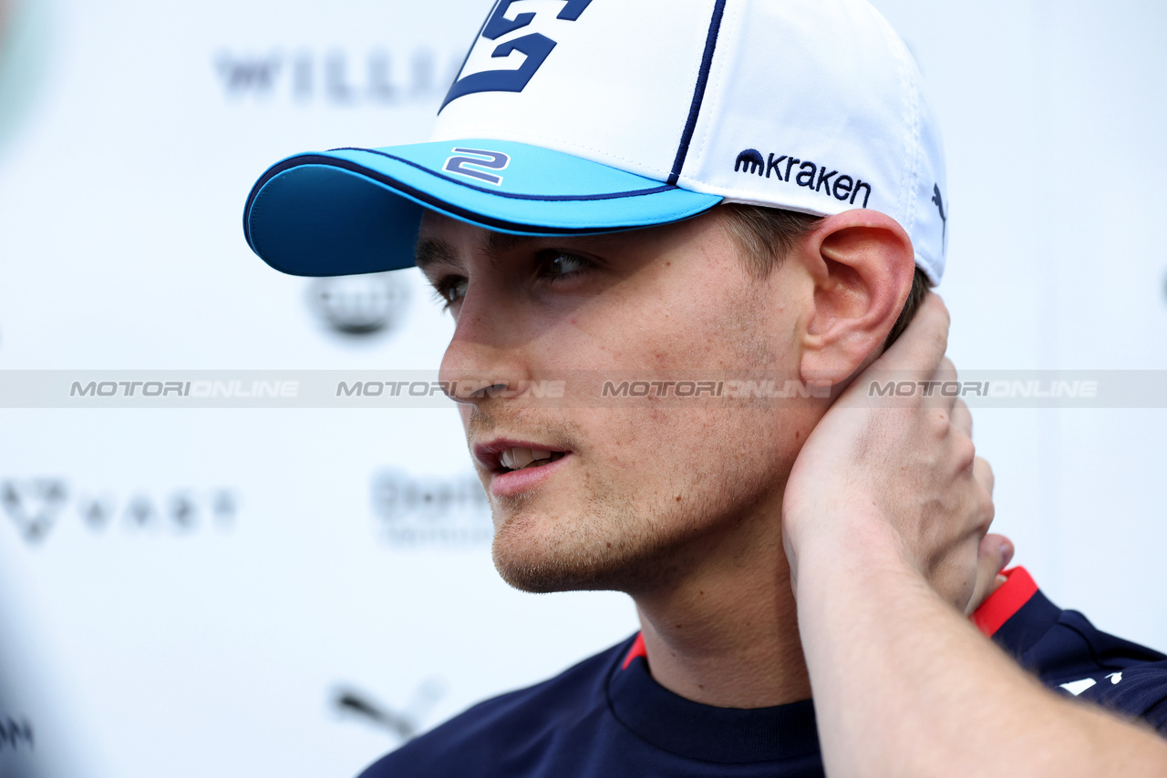 GP ARABIA SAUDITA, Logan Sargeant (USA) Williams Racing with the media.

06.03.2024. Formula 1 World Championship, Rd 2, Saudi Arabian Grand Prix, Jeddah, Saudi Arabia, Preparation Day.

- www.xpbimages.com, EMail: requests@xpbimages.com © Copyright: Bearne / XPB Images