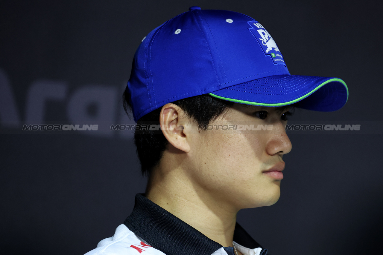 GP ARABIA SAUDITA, Yuki Tsunoda (JPN) RB in the FIA Press Conference.

06.03.2024. Formula 1 World Championship, Rd 2, Saudi Arabian Grand Prix, Jeddah, Saudi Arabia, Preparation Day.

- www.xpbimages.com, EMail: requests@xpbimages.com © Copyright: Bearne / XPB Images