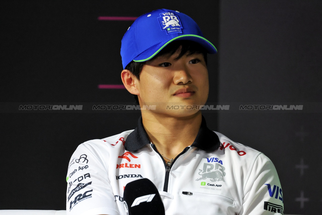 GP ARABIA SAUDITA, Yuki Tsunoda (JPN) RB in the FIA Press Conference.

06.03.2024. Formula 1 World Championship, Rd 2, Saudi Arabian Grand Prix, Jeddah, Saudi Arabia, Preparation Day.

- www.xpbimages.com, EMail: requests@xpbimages.com © Copyright: Bearne / XPB Images