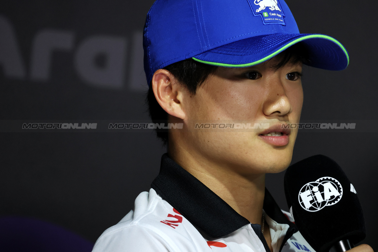GP ARABIA SAUDITA, Yuki Tsunoda (JPN) RB in the FIA Press Conference.

06.03.2024. Formula 1 World Championship, Rd 2, Saudi Arabian Grand Prix, Jeddah, Saudi Arabia, Preparation Day.

- www.xpbimages.com, EMail: requests@xpbimages.com © Copyright: Bearne / XPB Images