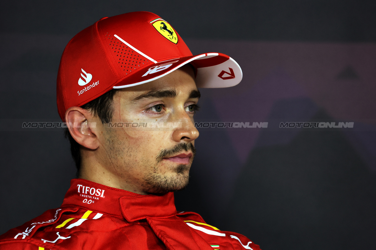 GP ARABIA SAUDITA, Charles Leclerc (MON) Ferrari in the post qualifying FIA Press Conference.

08.03.2024. Formula 1 World Championship, Rd 2, Saudi Arabian Grand Prix, Jeddah, Saudi Arabia, Qualifiche Day.

- www.xpbimages.com, EMail: requests@xpbimages.com © Copyright: Bearne / XPB Images