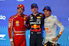 GP ARABIA SAUDITA, Qualifiche top three in parc ferme (L to R): Charles Leclerc (MON) Ferrari, second; Max Verstappen (NLD) Red Bull Racing, pole position; Fernando Alonso (ESP) Aston Martin F1 Team, third.
08.03.2024. Formula 1 World Championship, Rd 2, Saudi Arabian Grand Prix, Jeddah, Saudi Arabia, Qualifiche Day.
- www.xpbimages.com, EMail: requests@xpbimages.com © Copyright: Batchelor / XPB Images