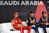 GP ARABIA SAUDITA, (L to R): Charles Leclerc (MON) Ferrari; Max Verstappen (NLD) Red Bull Racing; e Sergio Perez (MEX) Red Bull Racing, in the post qualifying FIA Press Conference.
08.03.2024. Formula 1 World Championship, Rd 2, Saudi Arabian Grand Prix, Jeddah, Saudi Arabia, Qualifiche Day.
- www.xpbimages.com, EMail: requests@xpbimages.com © Copyright: Bearne / XPB Images