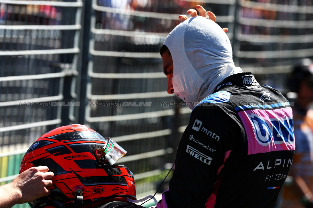 GP AUSTRALIA, Esteban Ocon (FRA) Alpine F1 Team on the podium.

24.03.2024. Formula 1 World Championship, Rd 3, Australian Grand Prix, Albert Park, Melbourne, Australia, Gara Day.

 - www.xpbimages.com, EMail: requests@xpbimages.com © Copyright: Coates / XPB Images