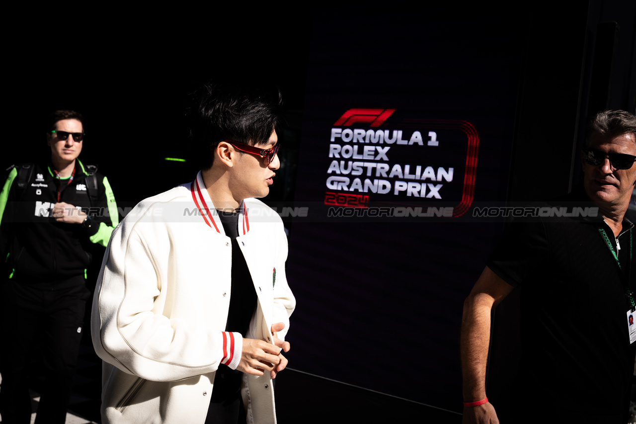 GP AUSTRALIA, Zhou Guanyu (CHN) Sauber.

21.03.2024. Formula 1 World Championship, Rd 3, Australian Grand Prix, Albert Park, Melbourne, Australia, Preparation Day.

- www.xpbimages.com, EMail: requests@xpbimages.com © Copyright: Bearne / XPB Images