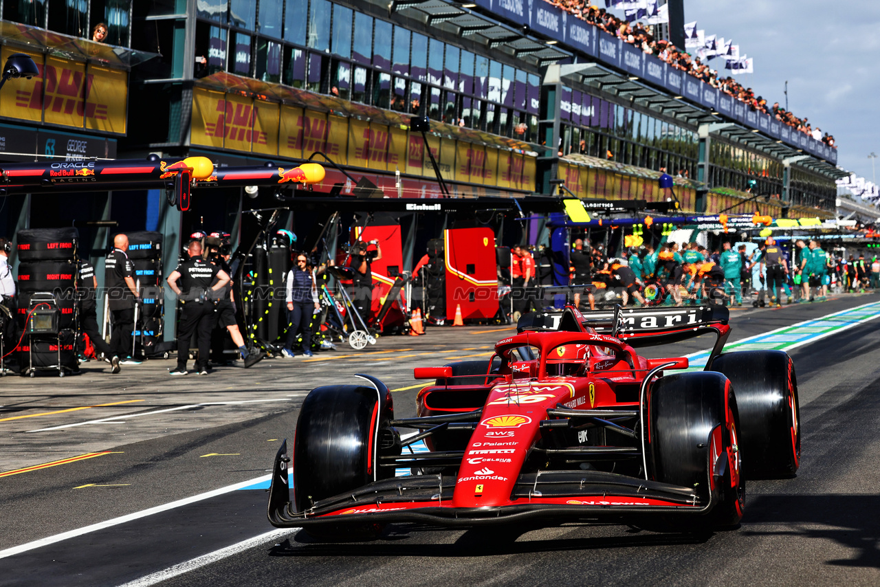GP AUSTRALIA, Charles Leclerc (MON) Ferrari SF-24 leaves the pits.

23.03.2024. Formula 1 World Championship, Rd 3, Australian Grand Prix, Albert Park, Melbourne, Australia, Qualifiche Day.

- www.xpbimages.com, EMail: requests@xpbimages.com © Copyright: Batchelor / XPB Images
