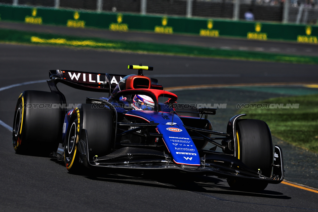 GP AUSTRALIA, Logan Sargeant (USA) Williams Racing FW46.

22.03.2024. Formula 1 World Championship, Rd 3, Australian Grand Prix, Albert Park, Melbourne, Australia, Practice Day.

- www.xpbimages.com, EMail: requests@xpbimages.com © Copyright: Moy / XPB Images