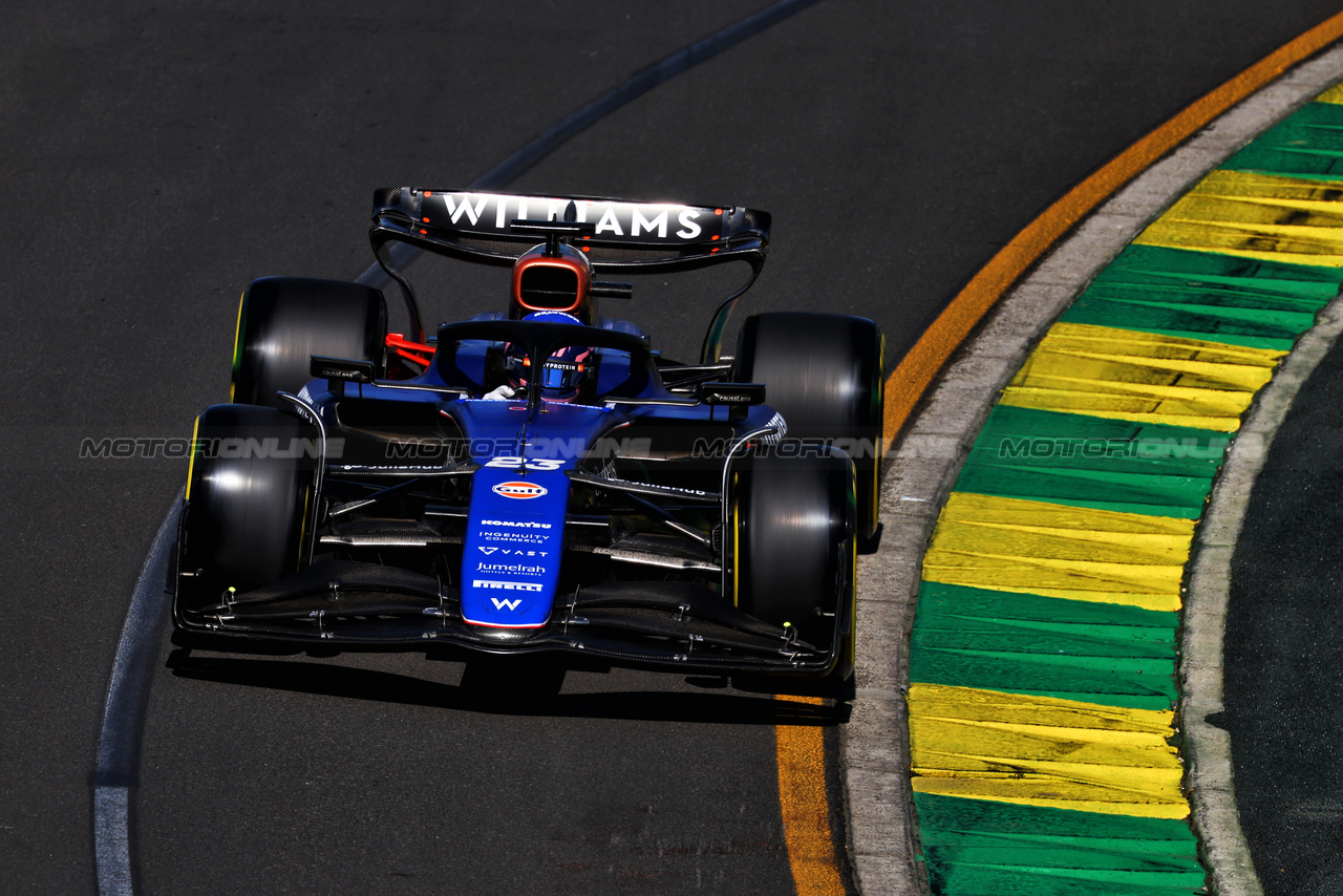 GP AUSTRALIA, Alexander Albon (THA) Williams Racing FW46.

22.03.2024. Formula 1 World Championship, Rd 3, Australian Grand Prix, Albert Park, Melbourne, Australia, Practice Day.

 - www.xpbimages.com, EMail: requests@xpbimages.com © Copyright: Coates / XPB Images