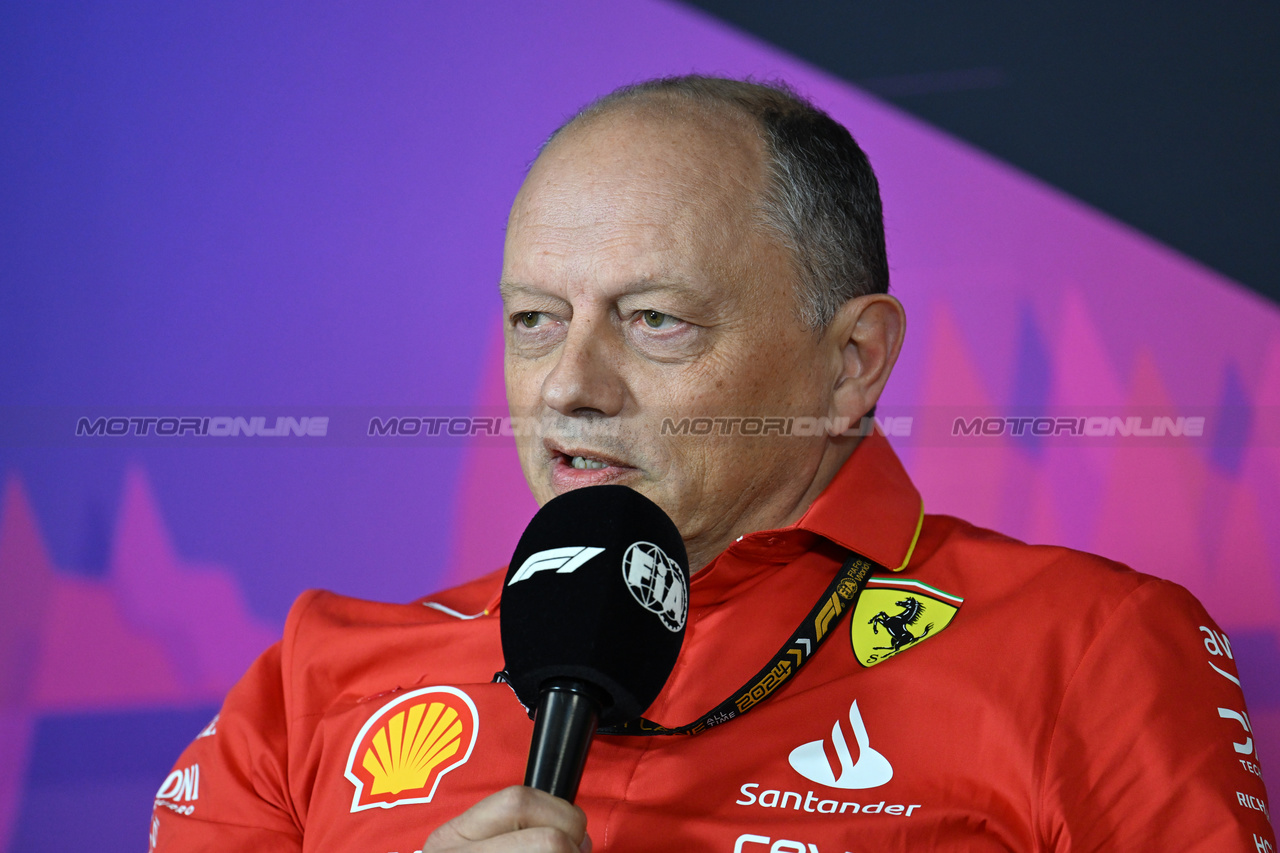 GP AUSTRALIA, Frederic Vasseur (FRA) Ferrari Team Principal in the FIA Press Conference.

22.03.2024. Formula 1 World Championship, Rd 3, Australian Grand Prix, Albert Park, Melbourne, Australia, Practice Day.

- www.xpbimages.com, EMail: requests@xpbimages.com © Copyright: XPB Images