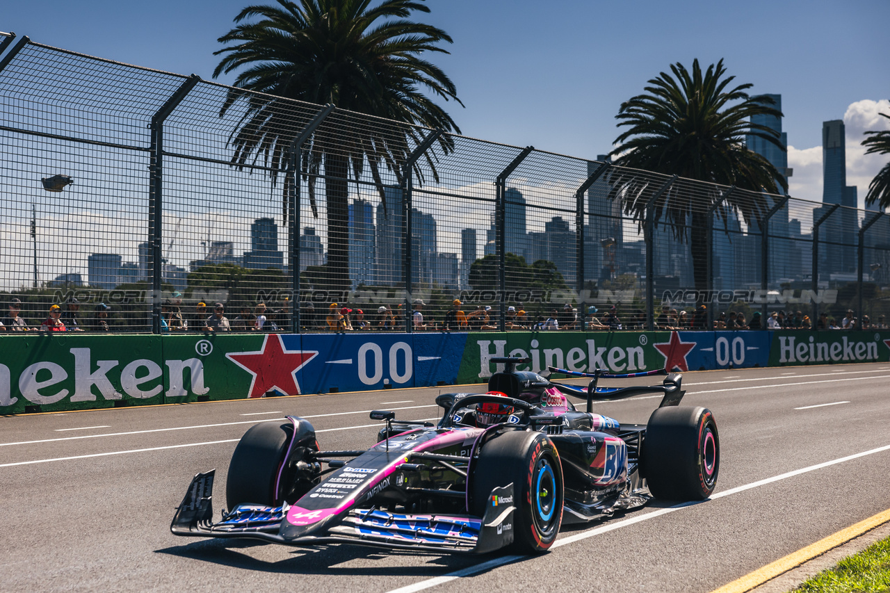 GP AUSTRALIA, Esteban Ocon (FRA) Alpine F1 Team A524.

22.03.2024. Formula 1 World Championship, Rd 3, Australian Grand Prix, Albert Park, Melbourne, Australia, Practice Day.

- www.xpbimages.com, EMail: requests@xpbimages.com © Copyright: Bearne / XPB Images