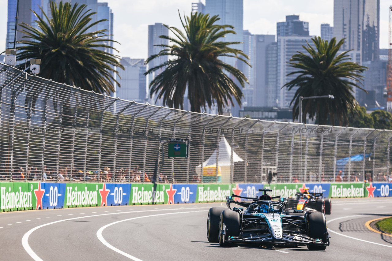 GP AUSTRALIA, George Russell (GBR) Mercedes AMG F1 W15.

22.03.2024. Formula 1 World Championship, Rd 3, Australian Grand Prix, Albert Park, Melbourne, Australia, Practice Day.

- www.xpbimages.com, EMail: requests@xpbimages.com © Copyright: Bearne / XPB Images