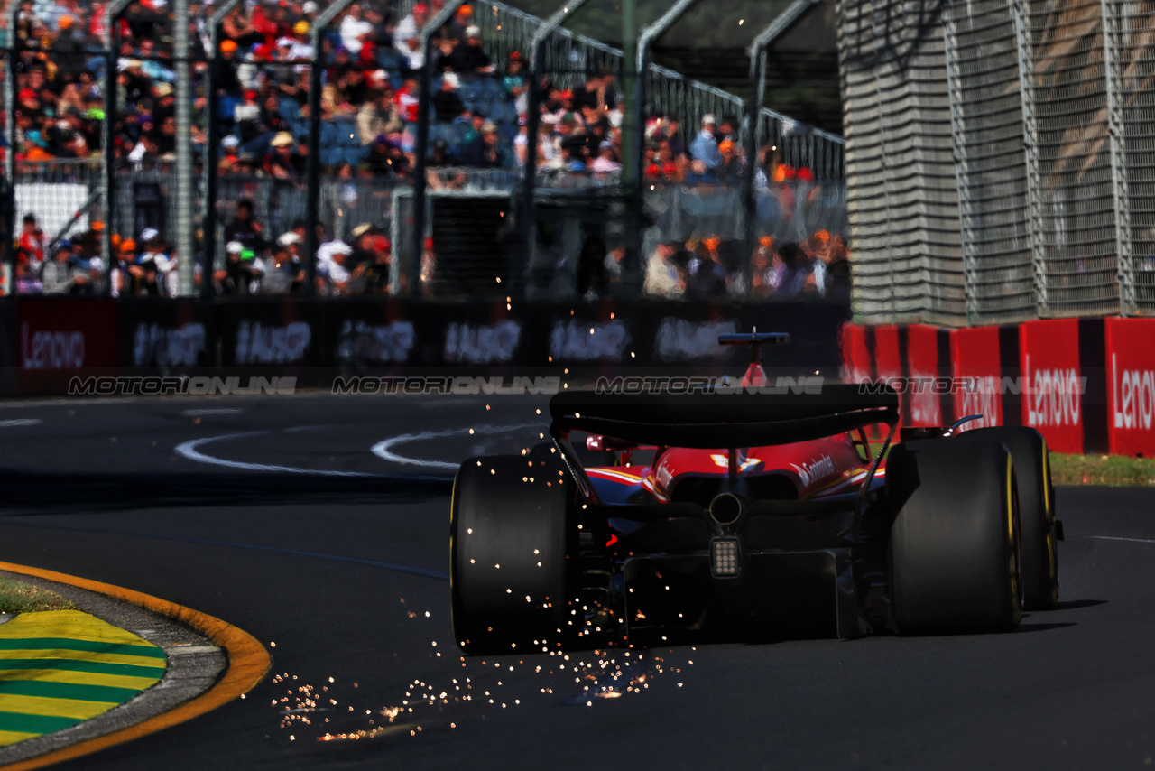 GP AUSTRALIA, Charles Leclerc (MON) Ferrari SF-24 sends sparks flying.

22.03.2024. Formula 1 World Championship, Rd 3, Australian Grand Prix, Albert Park, Melbourne, Australia, Practice Day.

 - www.xpbimages.com, EMail: requests@xpbimages.com © Copyright: Coates / XPB Images