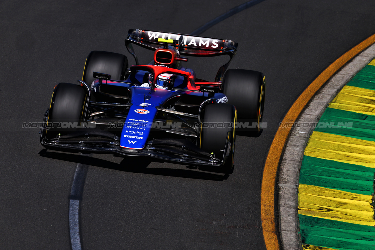 GP AUSTRALIA, Logan Sargeant (USA) Williams Racing FW46.

22.03.2024. Formula 1 World Championship, Rd 3, Australian Grand Prix, Albert Park, Melbourne, Australia, Practice Day.

 - www.xpbimages.com, EMail: requests@xpbimages.com © Copyright: Coates / XPB Images