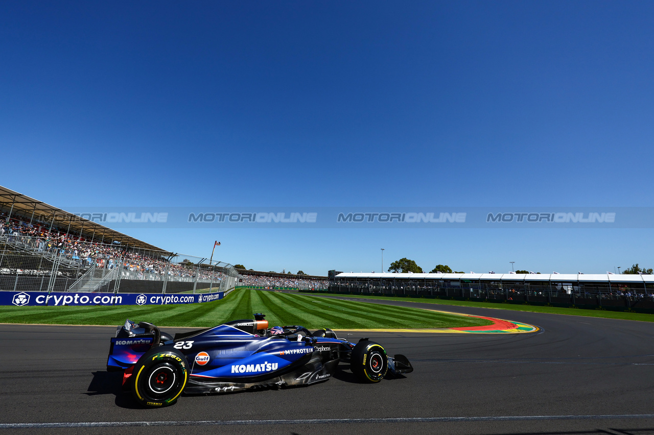 GP AUSTRALIA, Alex Albon (THA), Williams F1 Team 
22.03.2024. Formula 1 World Championship, Rd 3, Australian Grand Prix, Albert Park, Melbourne, Australia, Practice Day.
- www.xpbimages.com, EMail: requests@xpbimages.com © Copyright: Charniaux / XPB Images