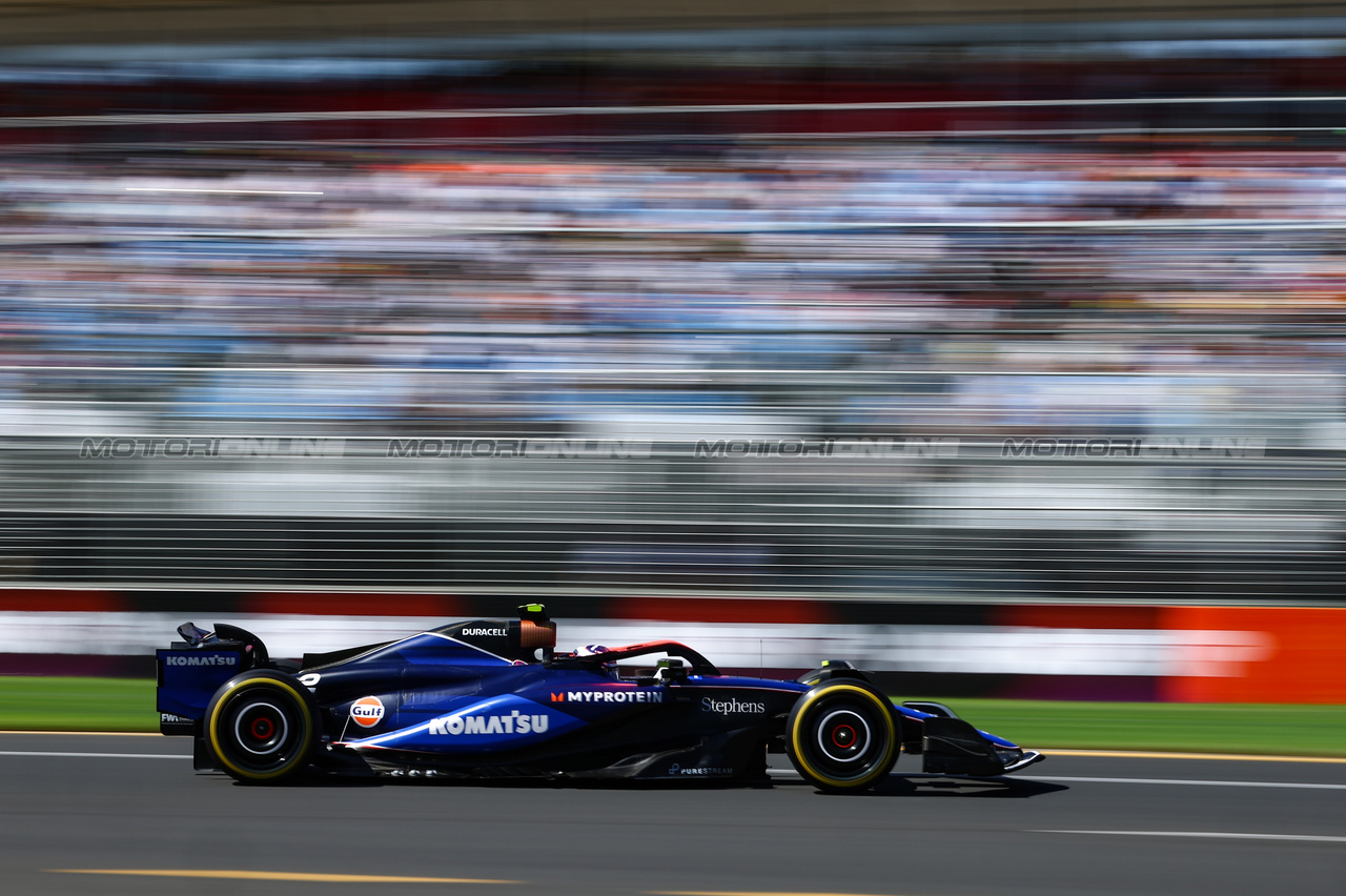 GP AUSTRALIA, Logan Sargeant (USA), Williams F1 Team  
22.03.2024. Formula 1 World Championship, Rd 3, Australian Grand Prix, Albert Park, Melbourne, Australia, Practice Day.
- www.xpbimages.com, EMail: requests@xpbimages.com © Copyright: Charniaux / XPB Images