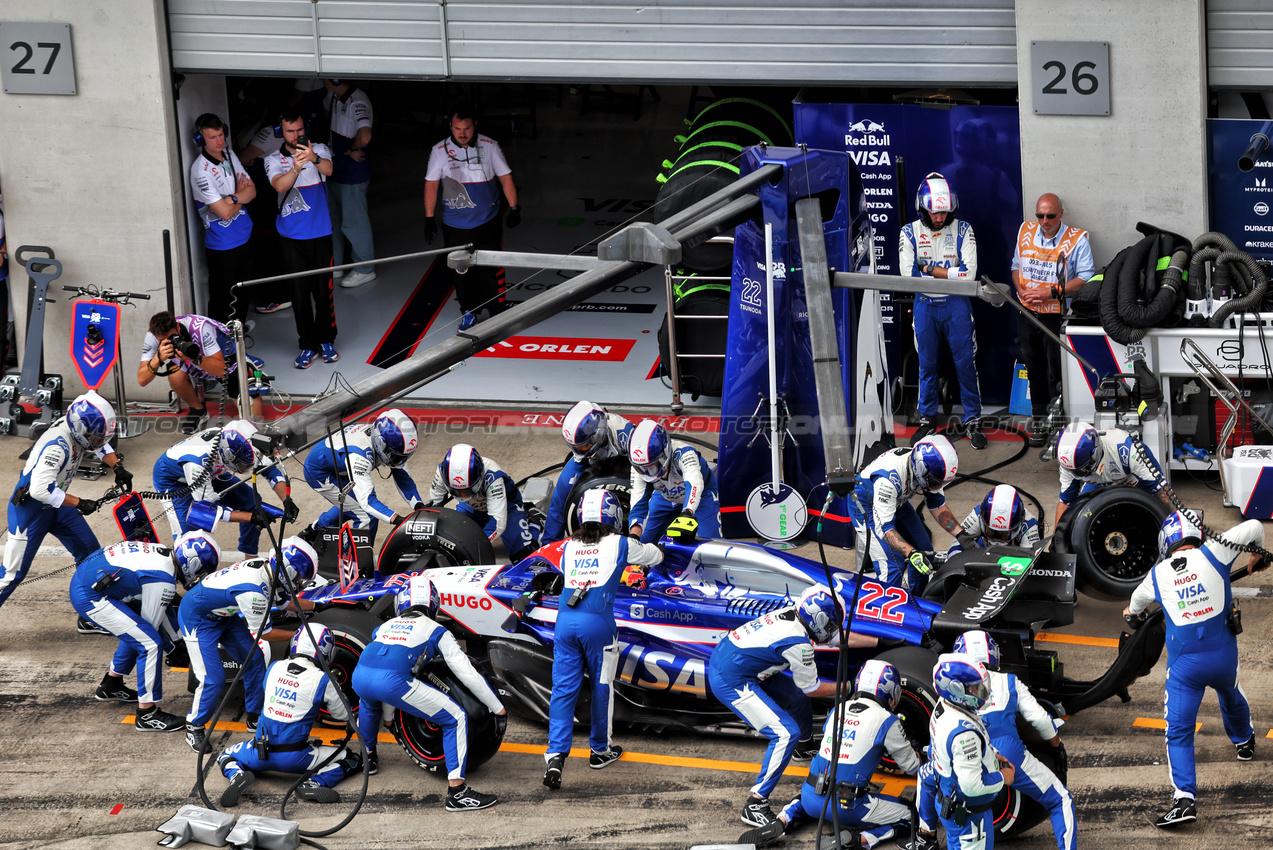 GP AUSTRIA, Yuki Tsunoda (JPN) RB VCARB 01 makes a pit stop.

30.06.2024. Formula 1 World Championship, Rd 11, Austrian Grand Prix, Spielberg, Austria, Gara Day.

- www.xpbimages.com, EMail: requests@xpbimages.com © Copyright: Batchelor / XPB Images