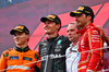 GP AUSTRIA, The podium (L to R): Oscar Piastri (AUS) McLaren, second; George Russell (GBR) Mercedes AMG F1, vincitore; Marcus Dudley (GBR) Mercedes AMG F1 Gara Engineer; Carlos Sainz Jr (ESP) Ferrari, third.

30.06.2024. Formula 1 World Championship, Rd 11, Austrian Grand Prix, Spielberg, Austria, Gara Day.

 - www.xpbimages.com, EMail: requests@xpbimages.com © Copyright: Coates / XPB Images