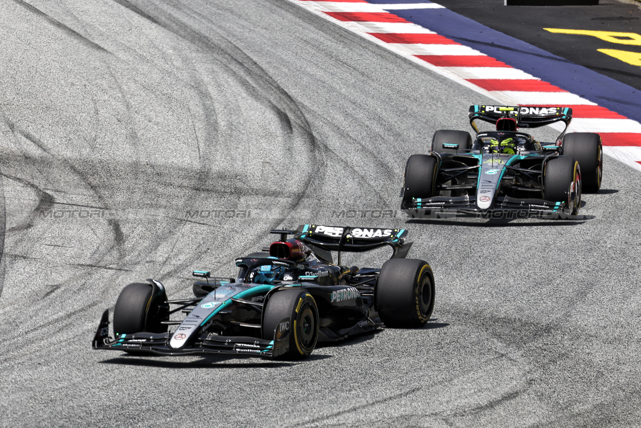 GP AUSTRIA, George Russell (GBR) Mercedes AMG F1 W15.

29.06.2024. Formula 1 World Championship, Rd 11, Austrian Grand Prix, Spielberg, Austria, Sprint e Qualifiche Day.

- www.xpbimages.com, EMail: requests@xpbimages.com © Copyright: Bearne / XPB Images