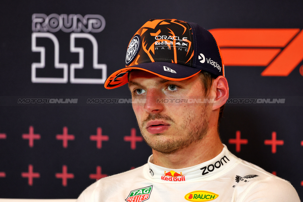 GP AUSTRIA, Max Verstappen (NLD) Red Bull Racing in the post Sprint FIA Press Conference.

29.06.2024. Formula 1 World Championship, Rd 11, Austrian Grand Prix, Spielberg, Austria, Sprint e Qualifiche Day.

- www.xpbimages.com, EMail: requests@xpbimages.com © Copyright: Charniaux / XPB Images