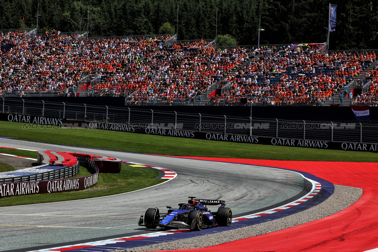 GP AUSTRIA, Alexander Albon (THA) Williams Racing FW46.

29.06.2024. Formula 1 World Championship, Rd 11, Austrian Grand Prix, Spielberg, Austria, Sprint e Qualifiche Day.

- www.xpbimages.com, EMail: requests@xpbimages.com © Copyright: Batchelor / XPB Images