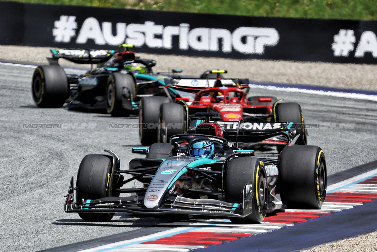 GP AUSTRIA, George Russell (GBR) Mercedes AMG F1 W15.

29.06.2024. Formula 1 World Championship, Rd 11, Austrian Grand Prix, Spielberg, Austria, Sprint e Qualifiche Day.

- www.xpbimages.com, EMail: requests@xpbimages.com © Copyright: Bearne / XPB Images