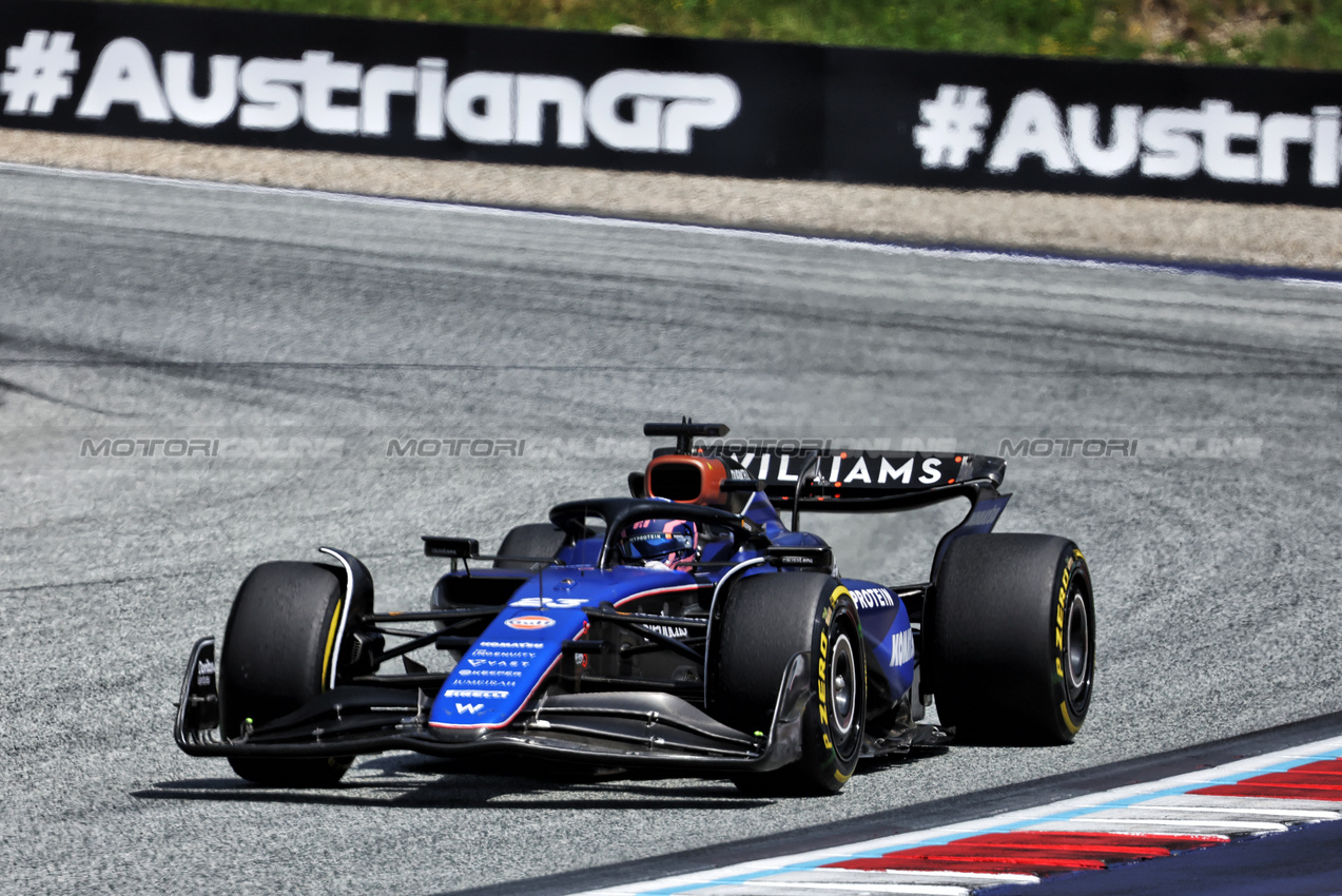 GP AUSTRIA, Alexander Albon (THA) Williams Racing FW46.

29.06.2024. Formula 1 World Championship, Rd 11, Austrian Grand Prix, Spielberg, Austria, Sprint e Qualifiche Day.

- www.xpbimages.com, EMail: requests@xpbimages.com © Copyright: Bearne / XPB Images