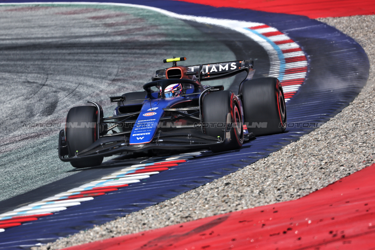 GP AUSTRIA, Logan Sargeant (USA) Williams Racing FW46.

29.06.2024. Formula 1 World Championship, Rd 11, Austrian Grand Prix, Spielberg, Austria, Sprint e Qualifiche Day.

- www.xpbimages.com, EMail: requests@xpbimages.com © Copyright: Charniaux / XPB Images