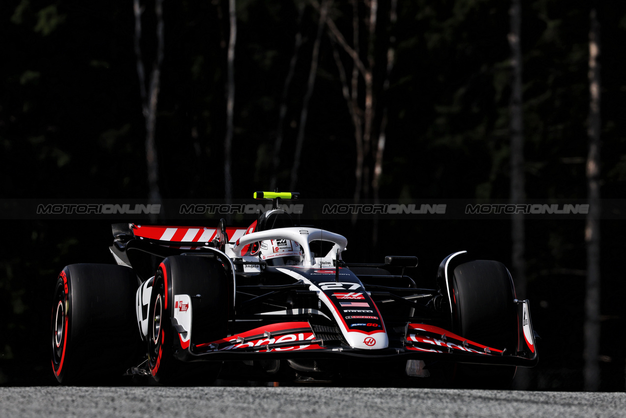 GP AUSTRIA, Nico Hulkenberg (GER) Haas VF-24.

29.06.2024. Formula 1 World Championship, Rd 11, Austrian Grand Prix, Spielberg, Austria, Sprint e Qualifiche Day.

 - www.xpbimages.com, EMail: requests@xpbimages.com © Copyright: Coates / XPB Images