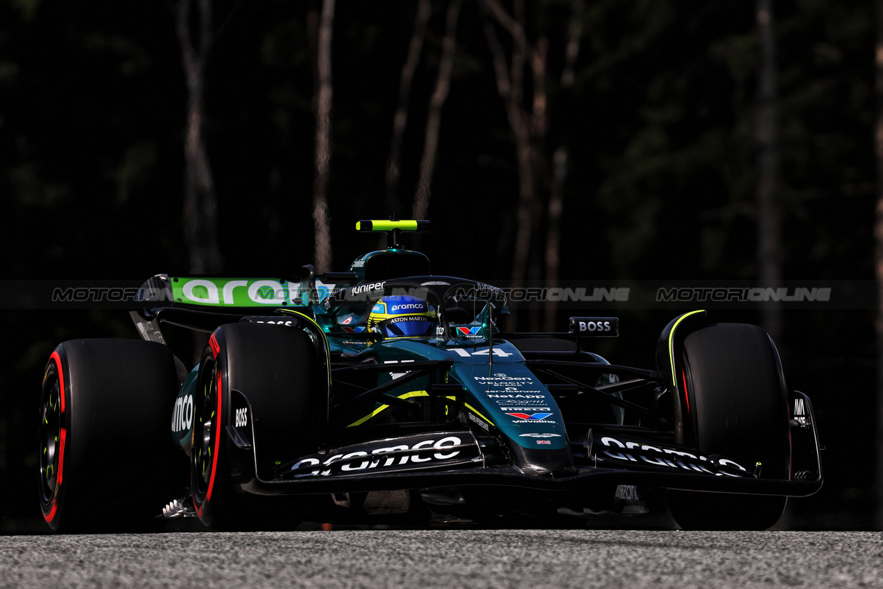 GP AUSTRIA, Fernando Alonso (ESP) Aston Martin F1 Team AMR24.

29.06.2024. Formula 1 World Championship, Rd 11, Austrian Grand Prix, Spielberg, Austria, Sprint e Qualifiche Day.

 - www.xpbimages.com, EMail: requests@xpbimages.com © Copyright: Coates / XPB Images