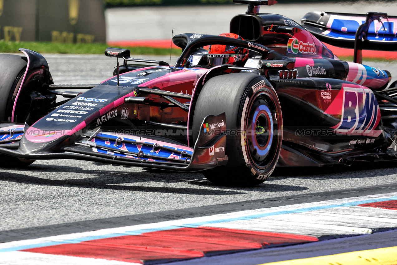 GP AUSTRIA, Esteban Ocon (FRA) Alpine F1 Team A524.

28.06.2024. Formula 1 World Championship, Rd 11, Austrian Grand Prix, Spielberg, Austria, Sprint Qualifiche Day.

- www.xpbimages.com, EMail: requests@xpbimages.com © Copyright: Bearne / XPB Images