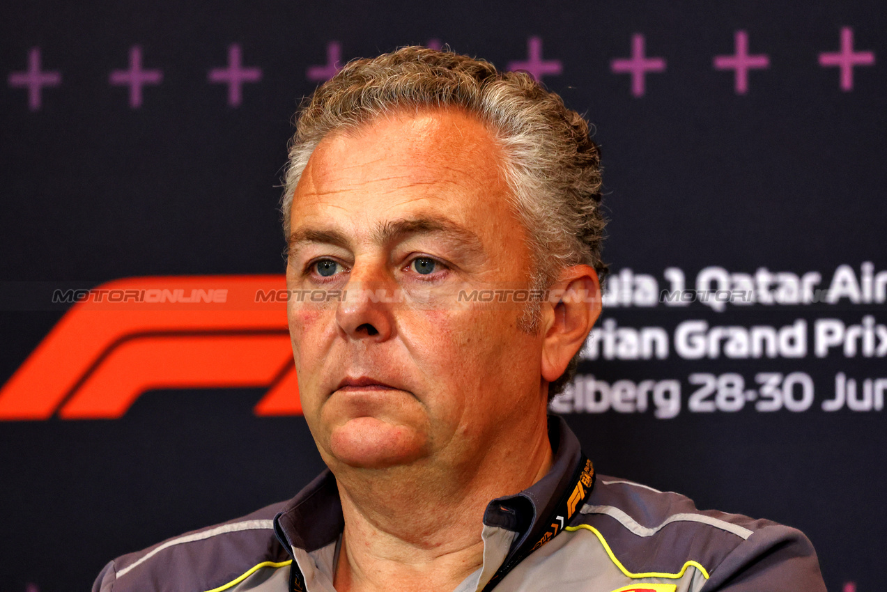 GP AUSTRIA, Mario Isola (ITA) Pirelli Racing Manager in the FIA Press Conference.

28.06.2024. Formula 1 World Championship, Rd 11, Austrian Grand Prix, Spielberg, Austria, Sprint Qualifiche Day.

- www.xpbimages.com, EMail: requests@xpbimages.com © Copyright: Charniaux / XPB Images