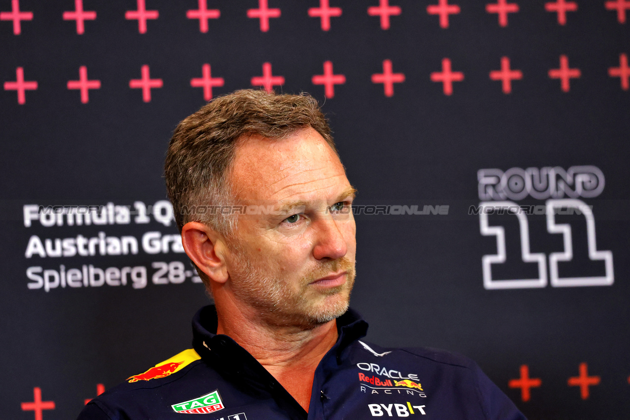 GP AUSTRIA, Christian Horner (GBR) Red Bull Racing Team Principal in the FIA Press Conference.

28.06.2024. Formula 1 World Championship, Rd 11, Austrian Grand Prix, Spielberg, Austria, Sprint Qualifiche Day.

- www.xpbimages.com, EMail: requests@xpbimages.com © Copyright: Charniaux / XPB Images