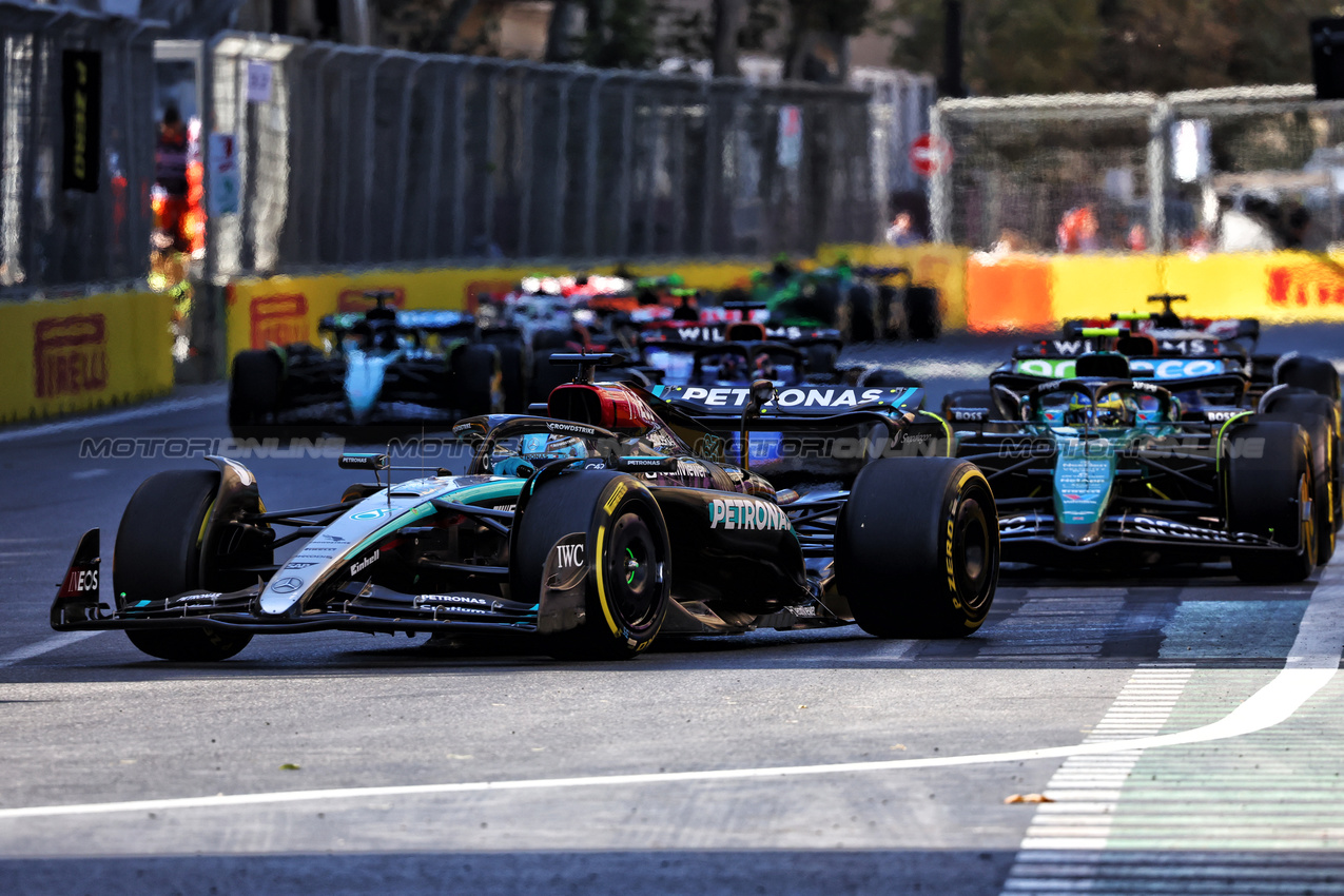 GP AZERBAIJAN, George Russell (GBR) Mercedes AMG F1 W15.

15.09.2024. Formula 1 World Championship, Rd 17, Azerbaijan Grand Prix, Baku Street Circuit, Azerbaijan, Gara Day.

- www.xpbimages.com, EMail: requests@xpbimages.com © Copyright: Charniaux / XPB Images