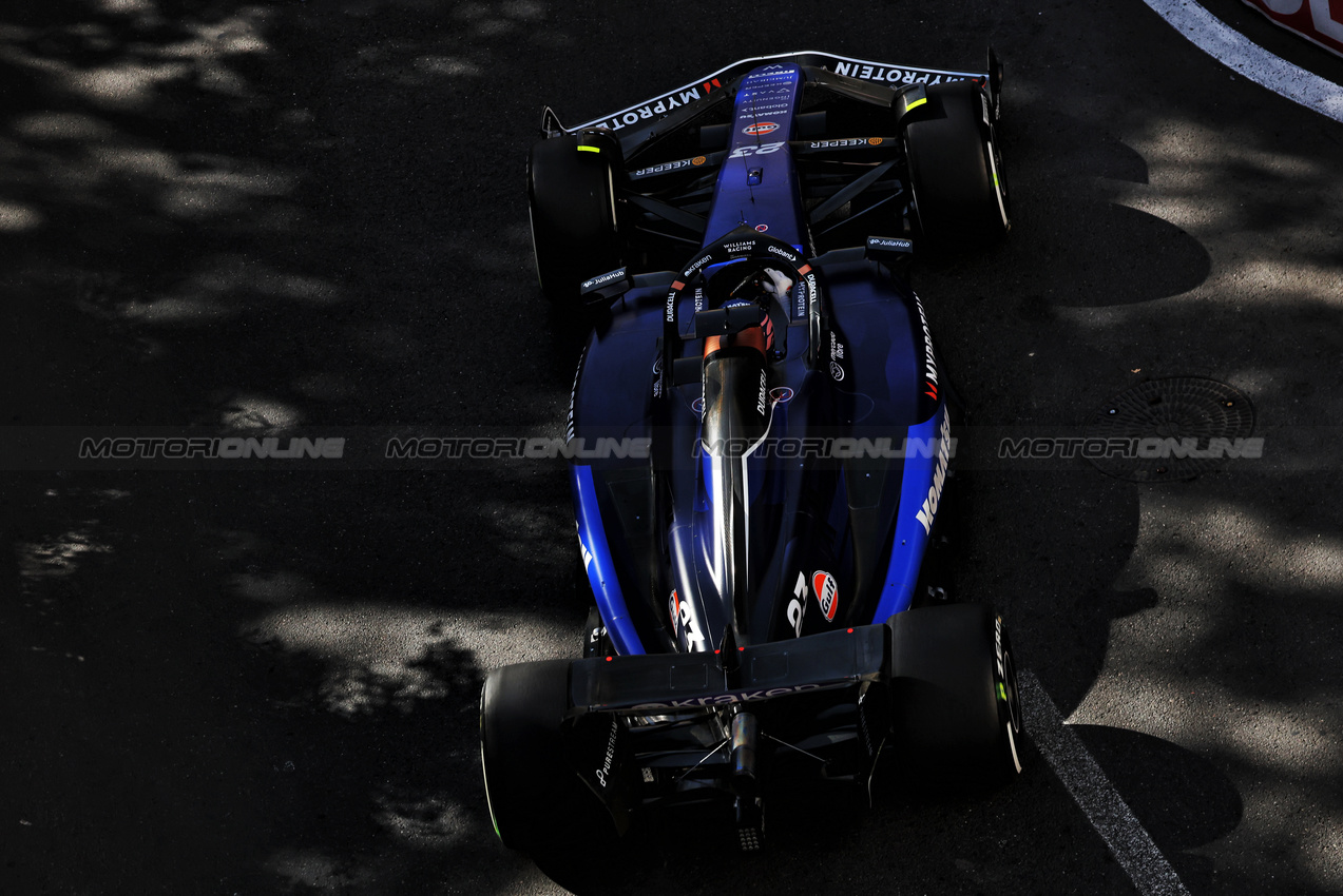 GP AZERBAIJAN, Alexander Albon (THA) Williams Racing FW46.

15.09.2024. Formula 1 World Championship, Rd 17, Azerbaijan Grand Prix, Baku Street Circuit, Azerbaijan, Gara Day.

- www.xpbimages.com, EMail: requests@xpbimages.com © Copyright: Bearne / XPB Images