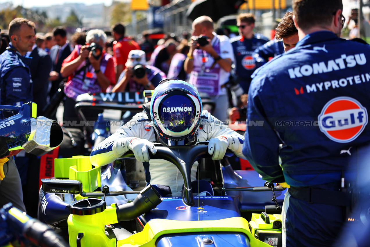 GP AZERBAIJAN, Franco Colapinto (ARG) Williams Racing FW46 on the grid.

15.09.2024. Formula 1 World Championship, Rd 17, Azerbaijan Grand Prix, Baku Street Circuit, Azerbaijan, Gara Day.

- www.xpbimages.com, EMail: requests@xpbimages.com © Copyright: Charniaux / XPB Images