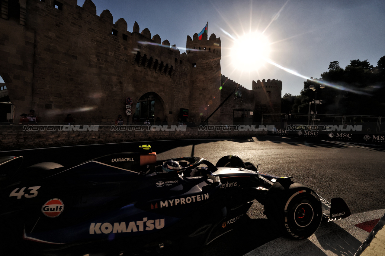 GP AZERBAIJAN, Franco Colapinto (ARG) Williams Racing FW46.

15.09.2024. Formula 1 World Championship, Rd 17, Azerbaijan Grand Prix, Baku Street Circuit, Azerbaijan, Gara Day.

- www.xpbimages.com, EMail: requests@xpbimages.com © Copyright: Bearne / XPB Images