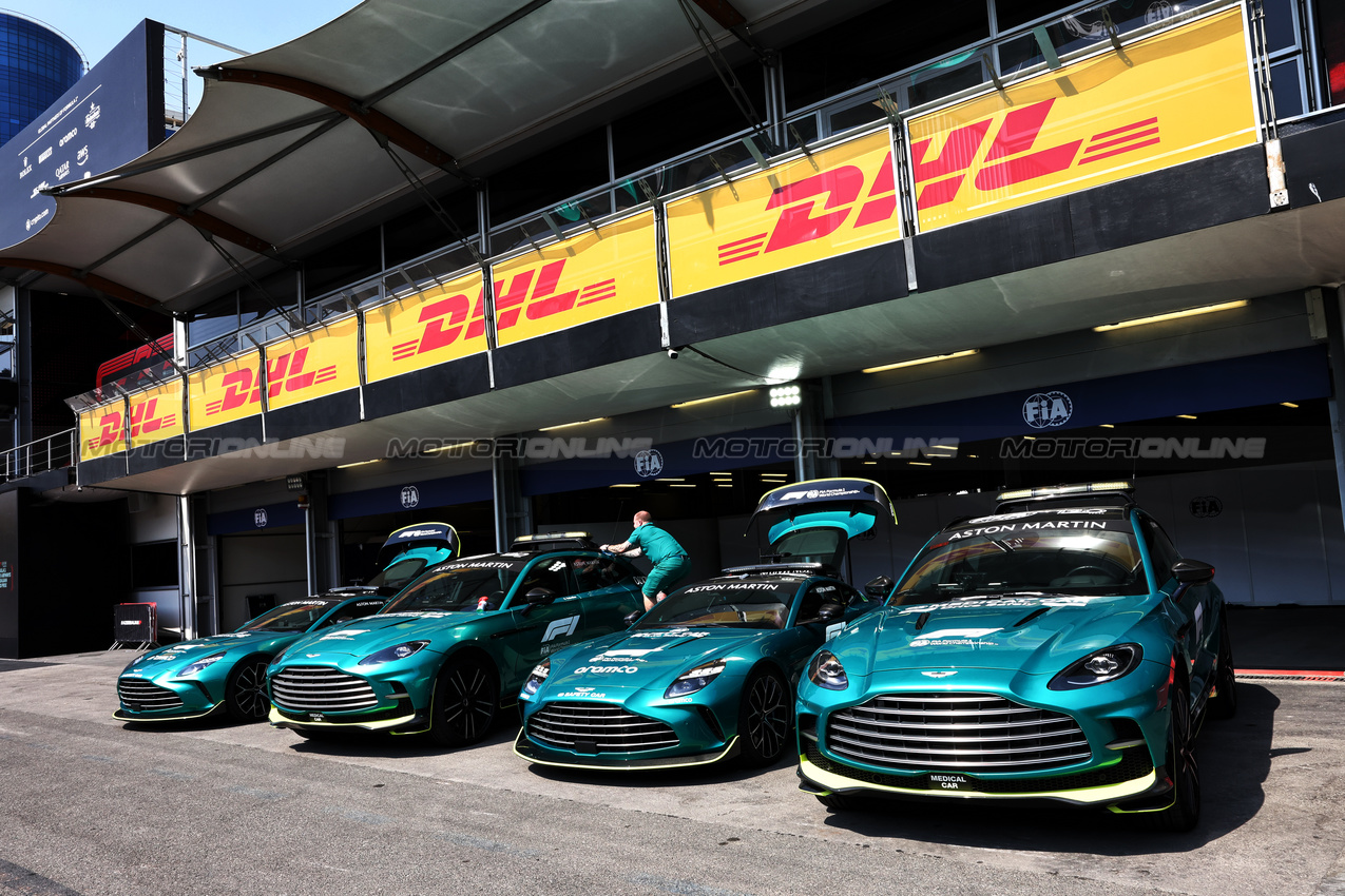 GP AZERBAIJAN, Aston Martin FIA Safety Cars e Aston Martin FIA Medical Cars.

12.09.2024. Formula 1 World Championship, Rd 17, Azerbaijan Grand Prix, Baku Street Circuit, Azerbaijan, Preparation Day.

- www.xpbimages.com, EMail: requests@xpbimages.com © Copyright: Batchelor / XPB Images