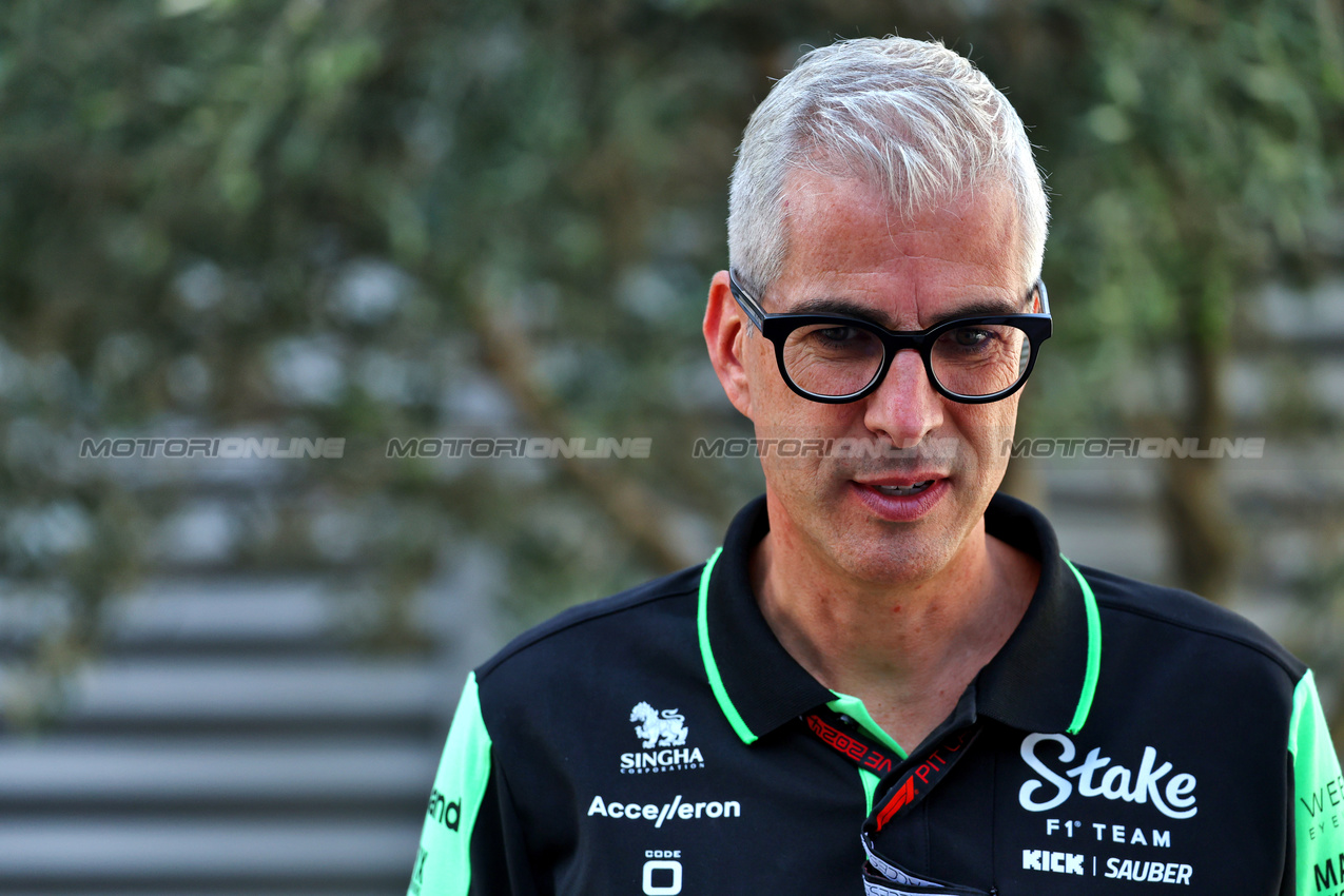 GP AZERBAIJAN, Alessandro Alunni Bravi (ITA) Sauber Managing Director e Team Representative.

12.09.2024. Formula 1 World Championship, Rd 17, Azerbaijan Grand Prix, Baku Street Circuit, Azerbaijan, Preparation Day.

- www.xpbimages.com, EMail: requests@xpbimages.com © Copyright: Batchelor / XPB Images